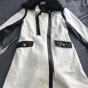 White Jacket with faux fur collar